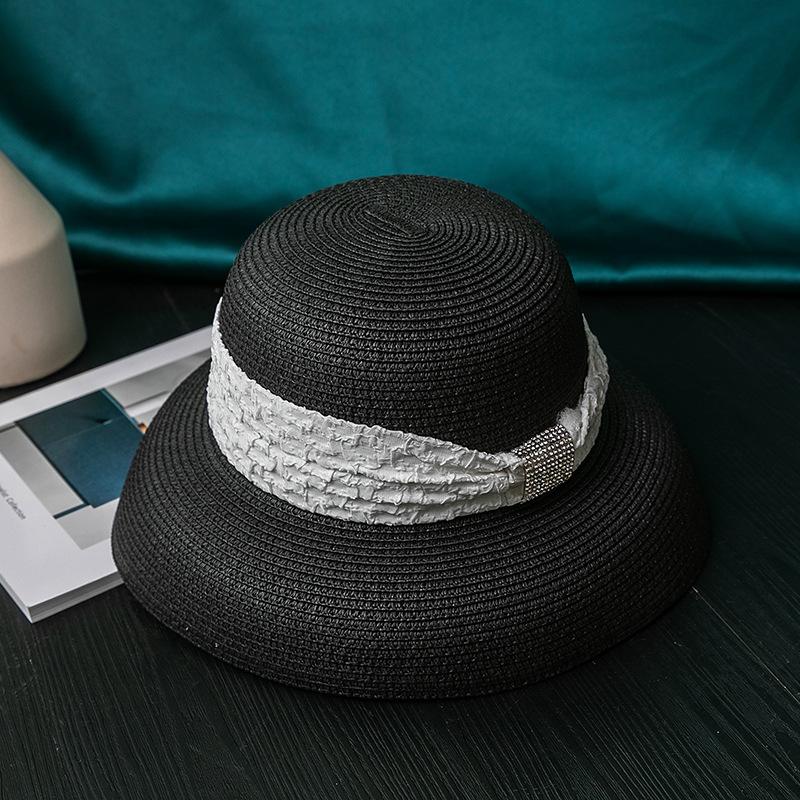 Straw Sun Hat for Women - UPF Protection, Fashionable Diamond Design, Breathable, Inelastic, Summer Fishermans Hat with Trendy Look