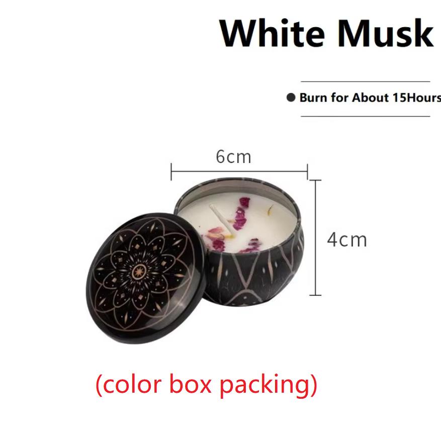 1PCS Vintage Can Candles Soy Wax Flower Fragrance Scented Candle Home Decoration Candle Jars for Wedding Ceremony Birthday Gift