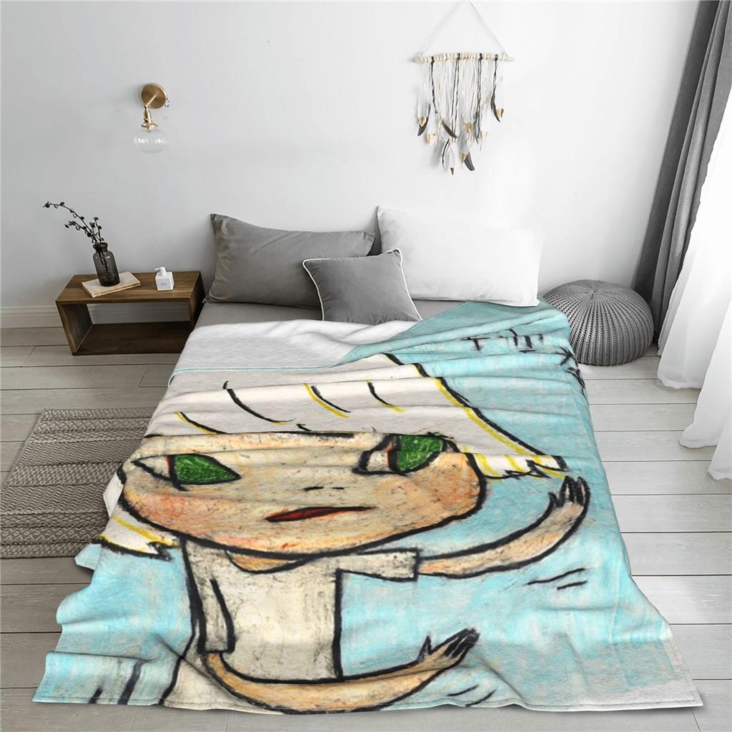 Copy of Yoshitomo Nara Gypsy Song Blankets Soft Warm Flannel Throw Blanket Bedspread for Bed Living room Picnic Travel Home Sofa
