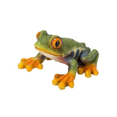 Woobia Yellow-Green Tree Frog (Small) 5 X 5 X 3 Cm Doll Figurine Ornament Animal Garden Decoration Frog H20439