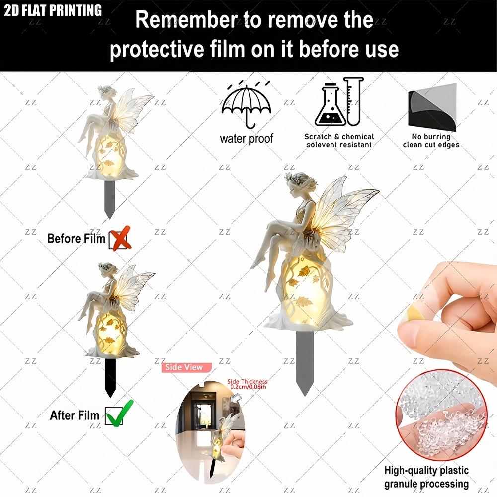 2D Flat, Acrylic Eternal Light Garden Fairy Garden Pile - Weathering Outdoor Lawn Decoration for Christmas, Halloween Garden Display