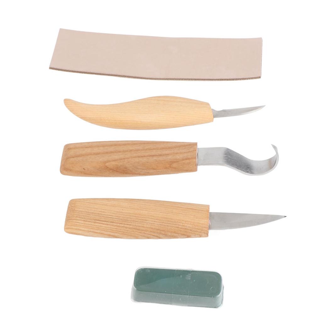 5pcs/set Wood Carving Tools Set Hand Wood Engraving Chisels Knife Spoon Carving Tool Set