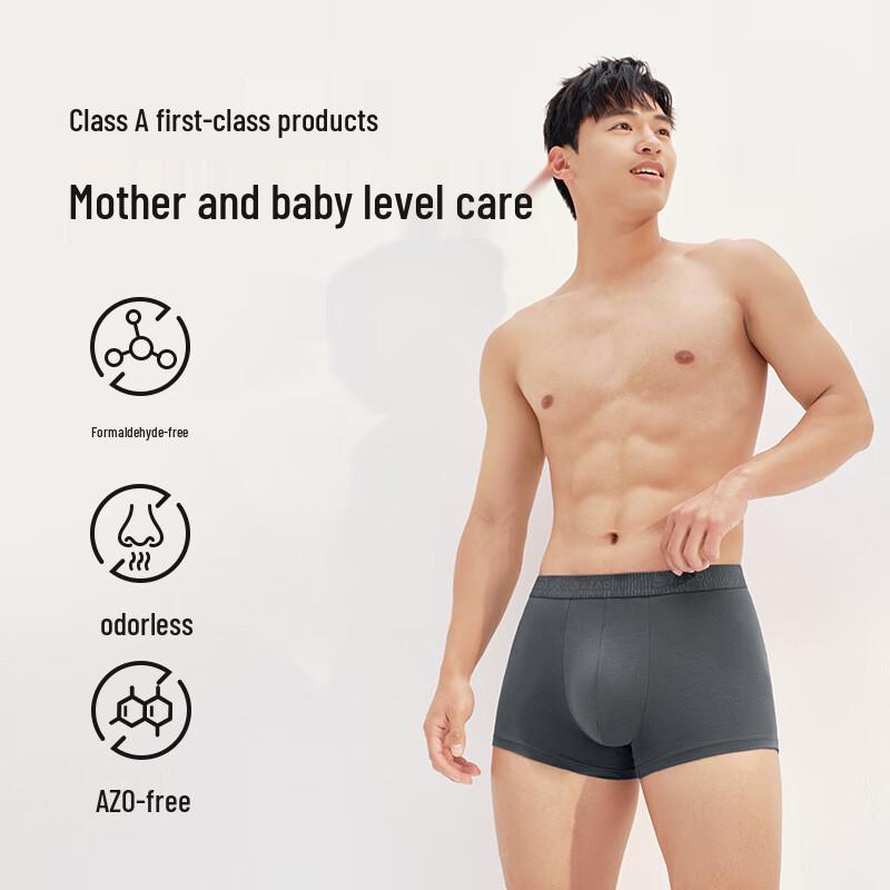 Jingdong Crafted Men's Antibacterial Cotton Boxer Briefs