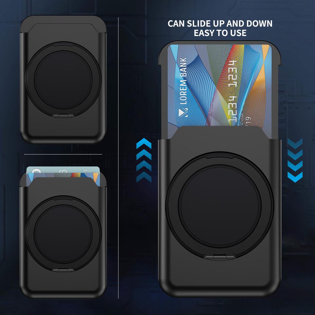 Magnetic Phone Card Holder Kickstand Multi Angle Adjustable Metal PC Vertical/Horizontal Card Bag Stand