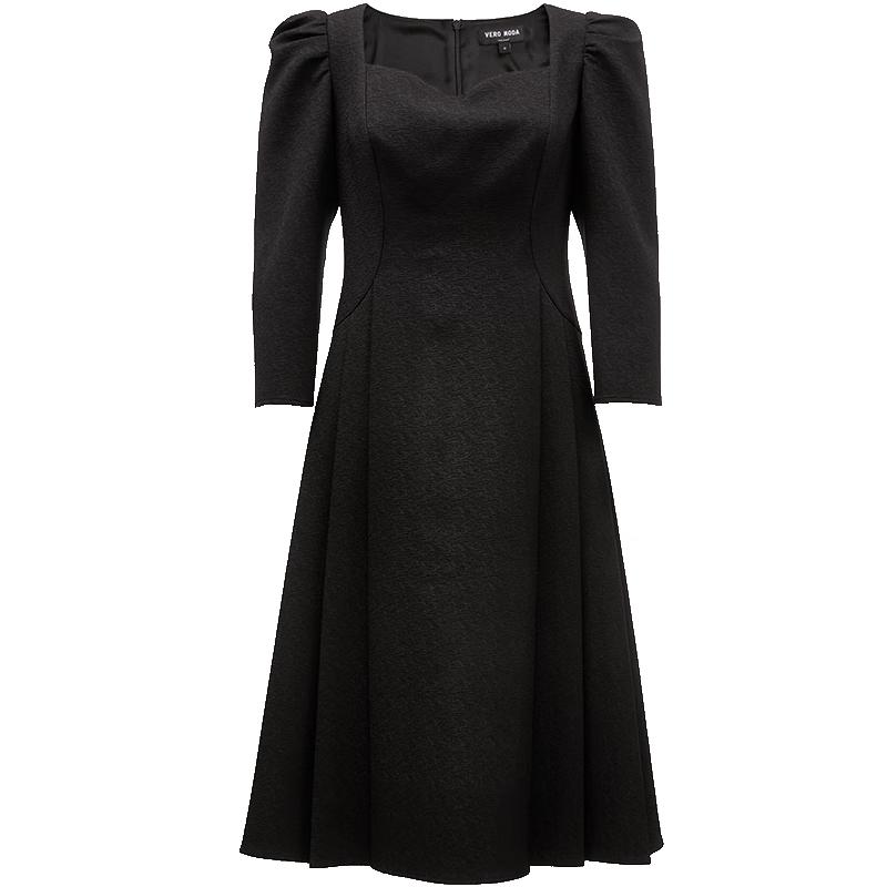 

VEROMODA 2024 Spring Sweetheart Puff Sleeve A-Line Textured Short Dress XS