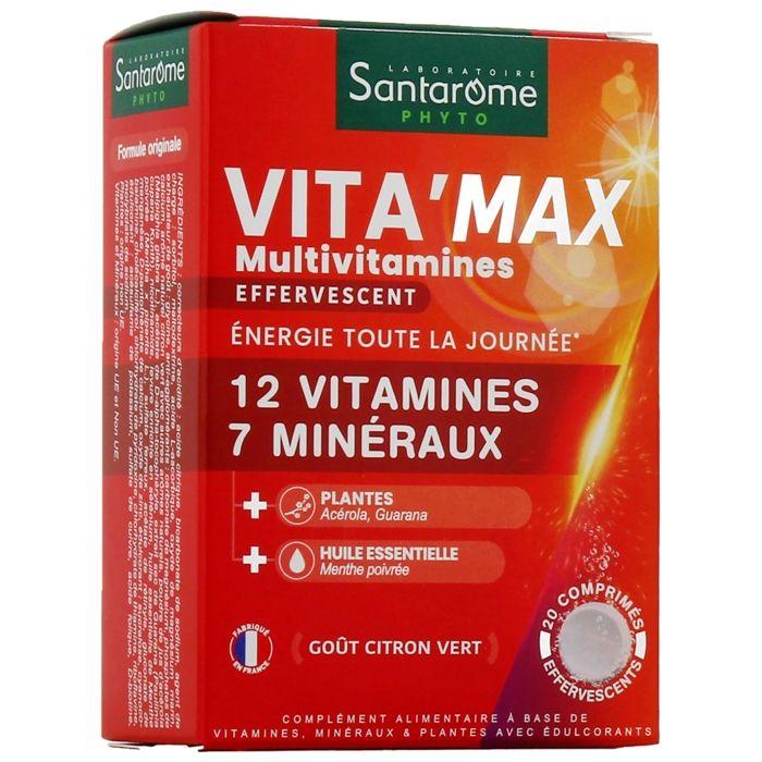 Arborescence Santarome Bio Vita#039;max Multivitamines Effervescent Energie 30 Comprimés
