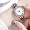Ladies Bracelet Watch Rhinestone Quartz Analog Watch Sparkling Round Dial Wristwatch for Women Daily Party Date Wear