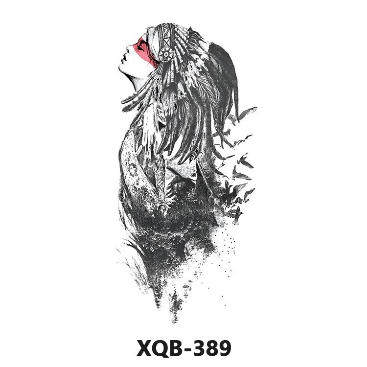 Waterproof Black & White Tiger/Wolf Transfer Sticker for Full/Half Arm - Long-lasting Tattoo for Men & Women