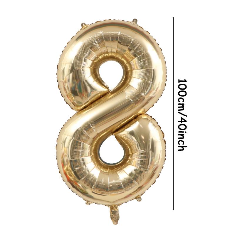 1pc 40inch Platinum Colour Number Balloons Figure Helium Balloon Digit Globos Birthday Party Decorations Supplies