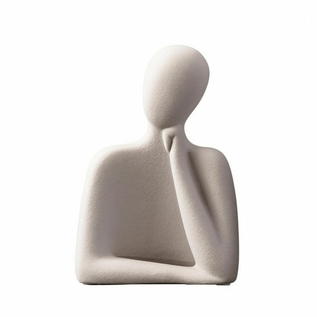 Abstract Human Figurine Artistic Seated Figure Statue Compact for Entryway Table