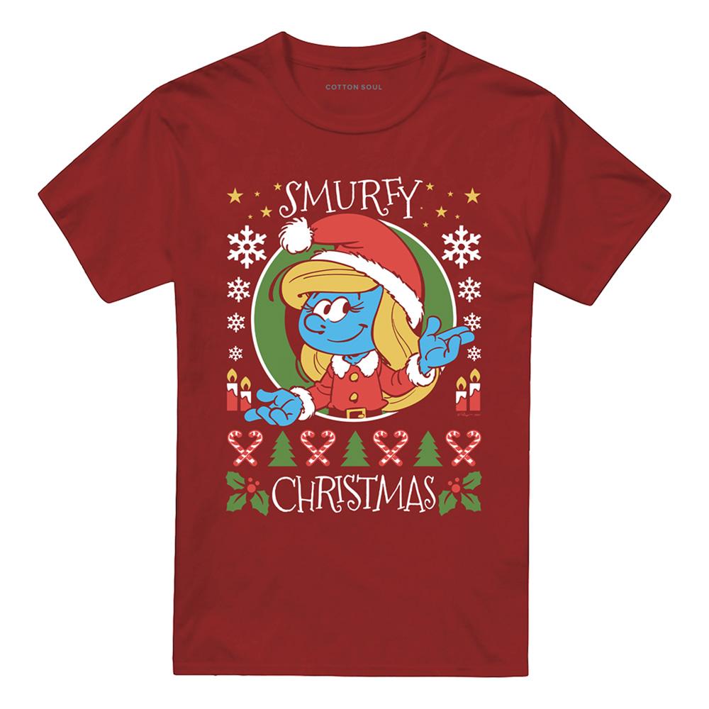 The Smurfs Unisex Adult Smurfette Christmas T-Shirt
