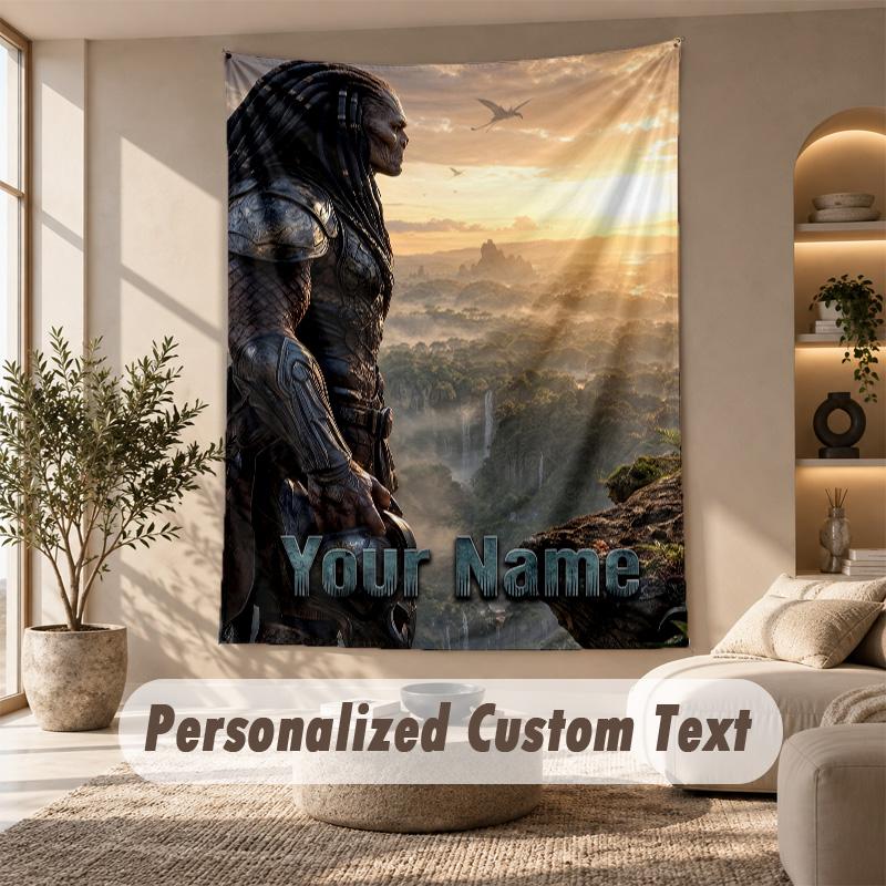 Tapestry Custom Name Text, Wall Hanging Tapestry Home Room DecorPredator