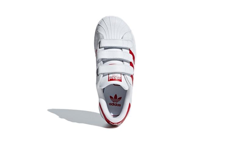 Adidas Originals SUPERSTAR CF Comfortable Abrasion Resistant Breathable Low top Skateboard Shoes White Red CG6622