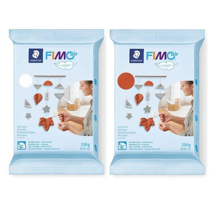2 polymerové hmoty Fimo Air Light 250 g Bílá + Terakota