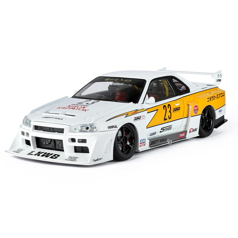 

1:18 Nissan GTR Skyline S15 Modified Sports Car Alloy Metal Diecast Model Car Classic High Simulation Ornament Birthday Present белый