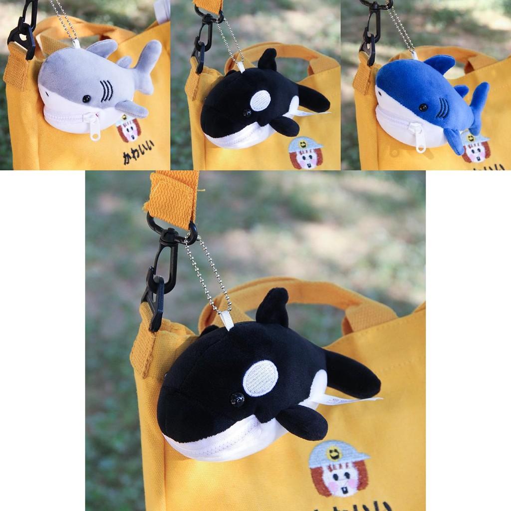 Cute Shark Blue Whale Orcinus Orca Plush Doll Pendant Wallet For Gift And Decor