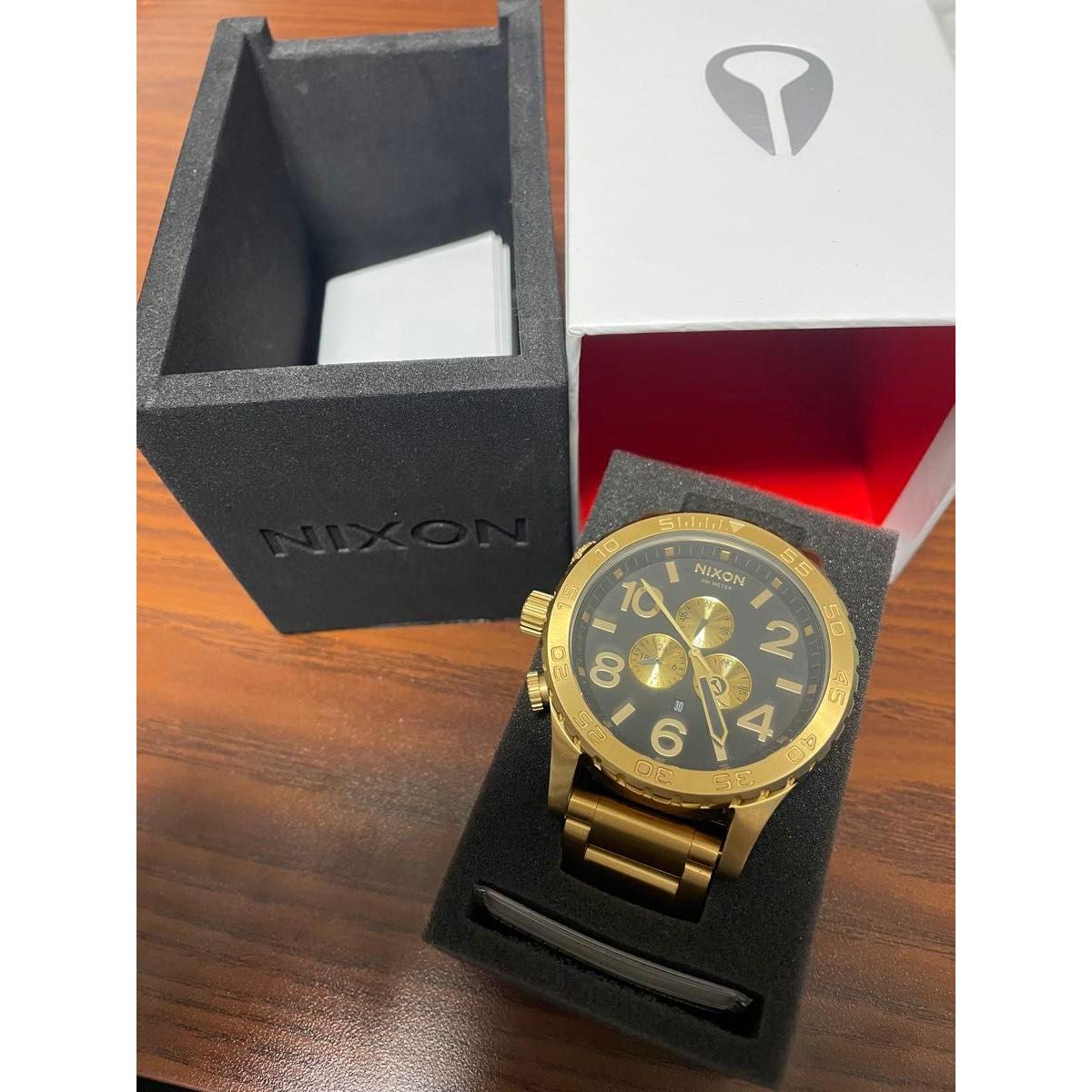 Used NIXON 51-30 CHRONO Chronograph ALL GOLD/BLACK Men s Watch