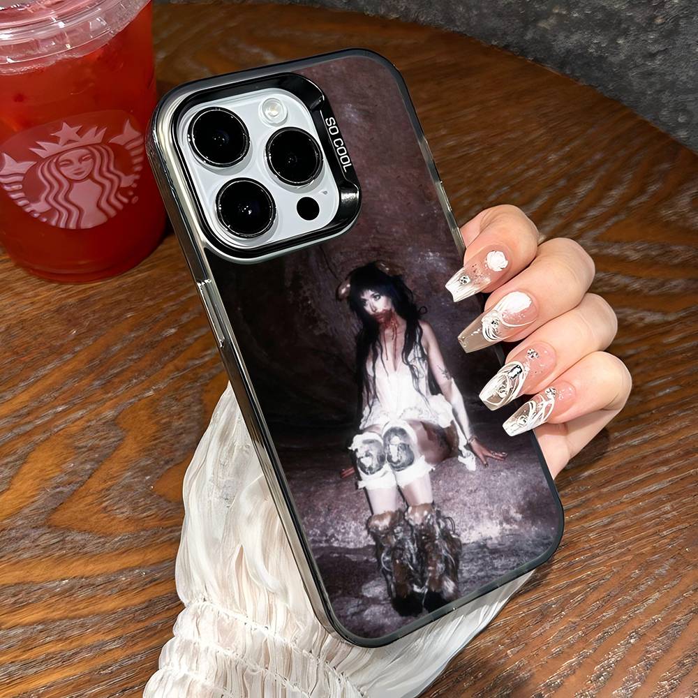 B-Basquiats Art Silver Plated Inside Phone Case For IPhone 17 16 15 14 11 12 13 Pro Max Plus X XR XS Max Colored