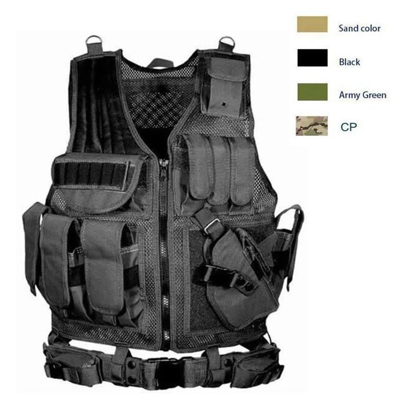 

Outdoor Vest Real CS Forces Stab-proof Clothing War Wolf Field Training Grid Camouflage one size чорний