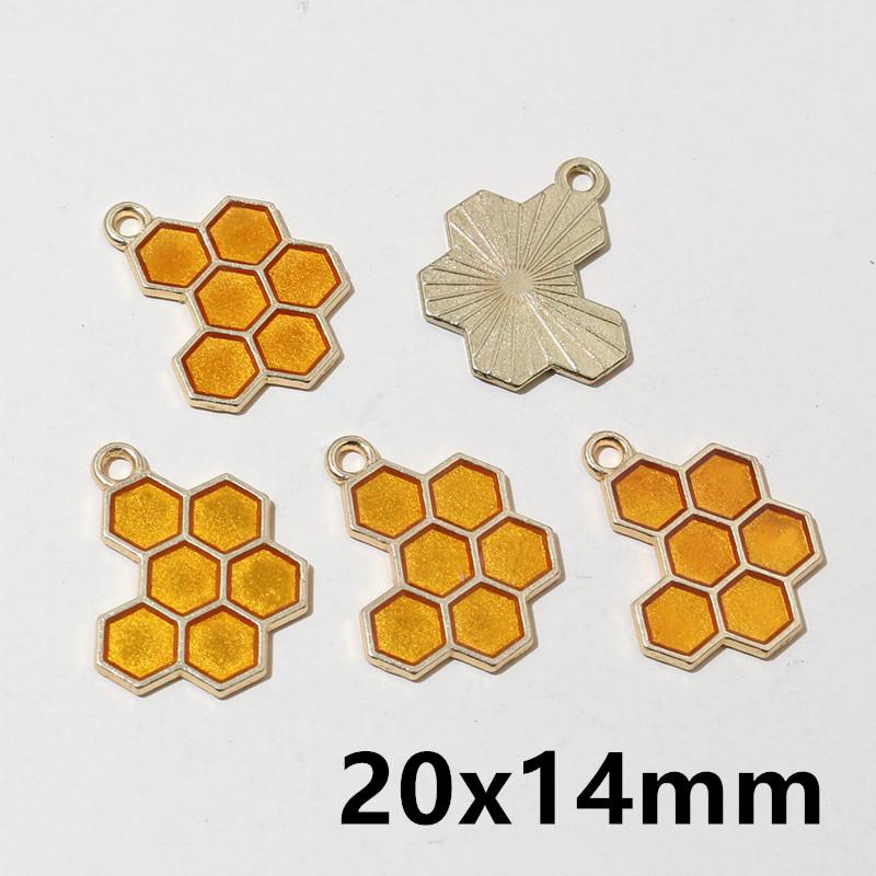 

10 шт. Эмалированные Подвески Цветок Пчела Мед Соты Металлический Сплав DIY Аксессуары для Изготовления Украшений для Ожерелья Серьги Браслета