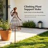 Botanical Garden Decor for Outdoor Spaces Vintage Lady Trellis Stake, Rustic Metal Silhouette Plant Support Climbing Stylish Art Accents Vines