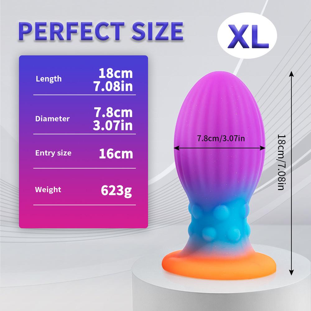 Irregular Anal Plug Super Thick and Colorful Luminous Anus Penis Liquid Silicone Masturbator  Soft Male and Female Sexual Products