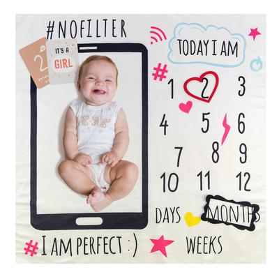 Sleep Art Moon Age Photo Baby Photo Blanket Gift Moon Age Photo Goods Baby Blanket Blanket Baby Photography Commemorative Moon Age Photo Sheet