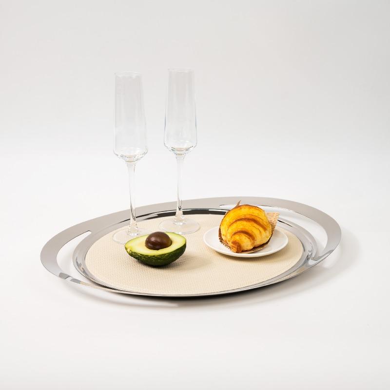 Luxury Stainless Steel Tray Circular Arc Fruit Plate Dessert Storage Trays Modern Home Decorative Trays Kitchen Organization