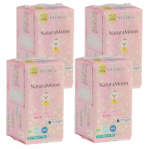 NaturaMoon Panty Liners, 40 Sheets X 4 Packs, Non-Polymer Absorbent, Organic Cotton