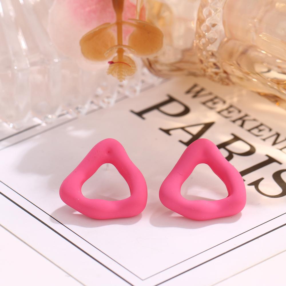2024 Proste i kreatywne kolczyki akrylowe w kolorze cukierkowym w kształcie trójkąta Kobieca osobowość Geometryczne przesadzone kolczyki dla dziewczynek