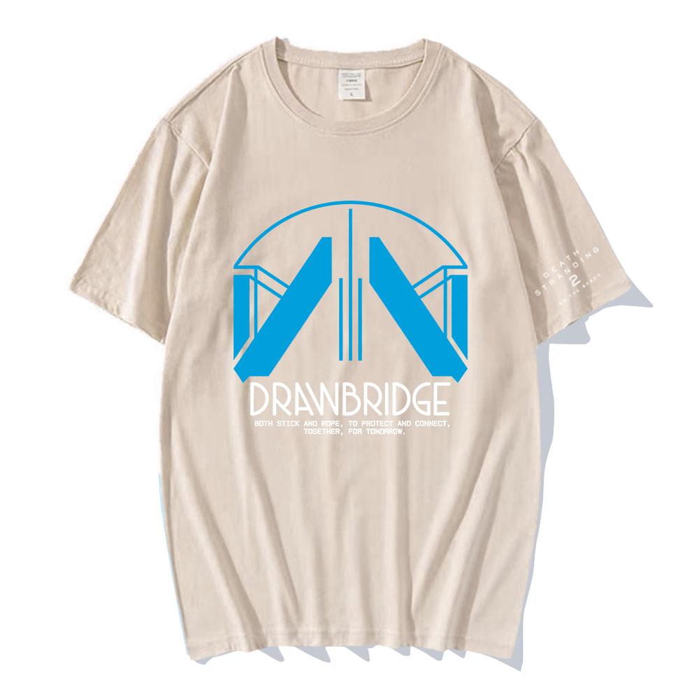 Drawbridge Design Graphic Tees Game DEATH STRANDING 2 ON THE BEACH T-shirt Unisex Streetwear Cotton Short Sleeve Mens Tee-shirt