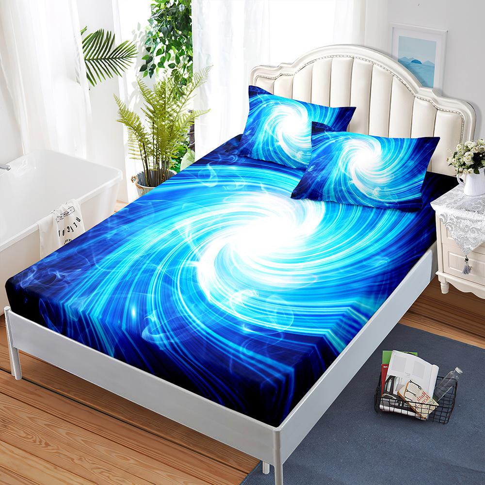 Three-Piece Mattress Set 3D Bedspread Digital Printing Pillowcase Mattress Protective Cover