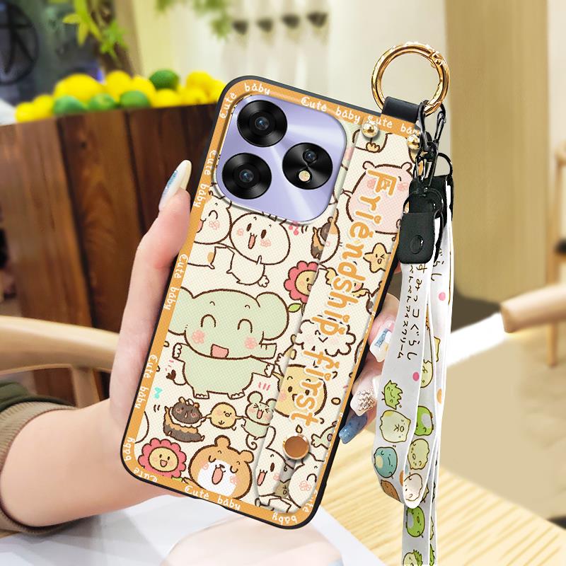 Phone Holder Anti-knock Phone Case For UMIDIGI A15/A15C Fashion Design Durable Cartoon Waterproof Protective Lanyard