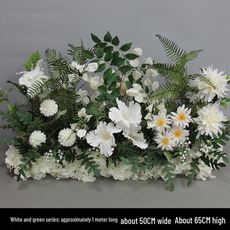 Blue Artificial Flower Row for Wedding Aisles and T-stage Decorations