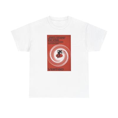 Vintage 1958 Hitchcock Vertigo Movie Poster Unisex Heavy Cotton T-Shirt Mens Womens Tees Top Tee
