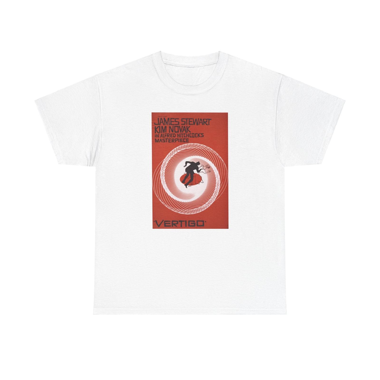 

Vintage 1958 Hitchcock Vertigo Movie Poster Unisex Heavy Cotton T-Shirt Mens Womens Tees Top Tee M