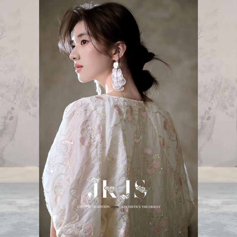 JK&JS Wuyingqun Tencel Embroidered Mesh Summer Dress