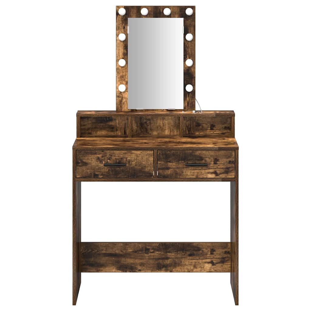 Makeup Table with Storage Brown 79 x 41 x 140 cm Engineered Wood