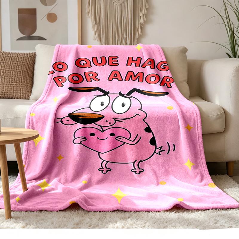 Courage the Cowardly Dog Soft and Comfortable Flannel Suitable for Sofas Living Rooms Outdoor Camping Travel and Also Makes a Great Anniversary Gif