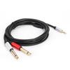 1.8M Hifi Audio Cable Mini Jack 3.5mm to Dual 6.35mm for PC Headphone Mixing Console3.5 to 2 Jack 6.5 Mono Adapter CableGood product