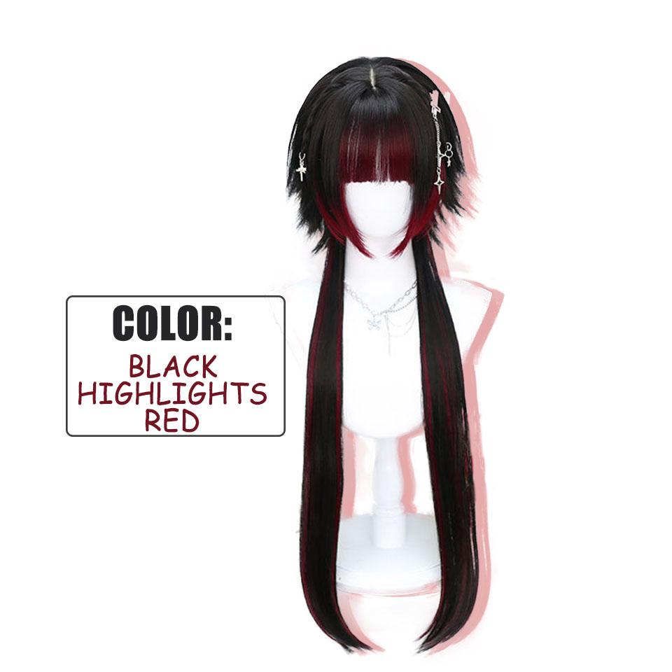 WTB Lolita Long Curly Hair Synthetic Wig Female Natural Long Curly Hair JK Girl Long Hair Fashion Highlights Wig