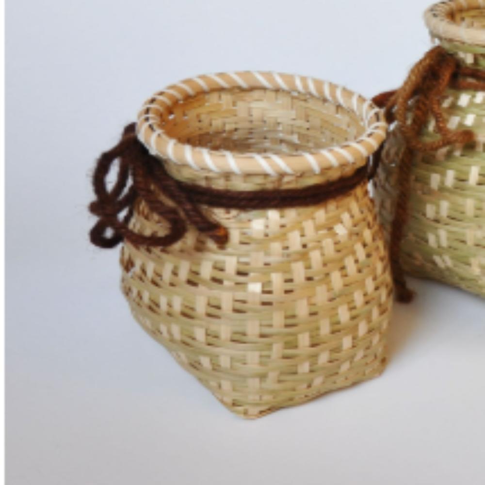Lightweight Wicker Rattan Baskets Round Handmade Woven Storage Container Farmhouse