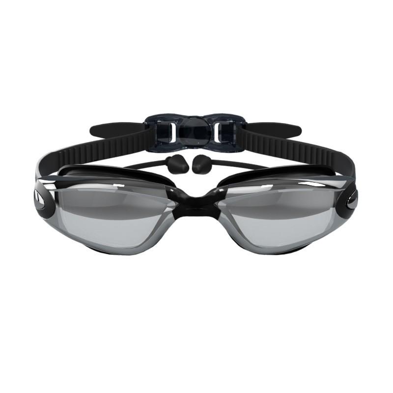 Adult Waterproof Anti-Fog Silicone Prescription Swimming Goggles With Ear Plugs