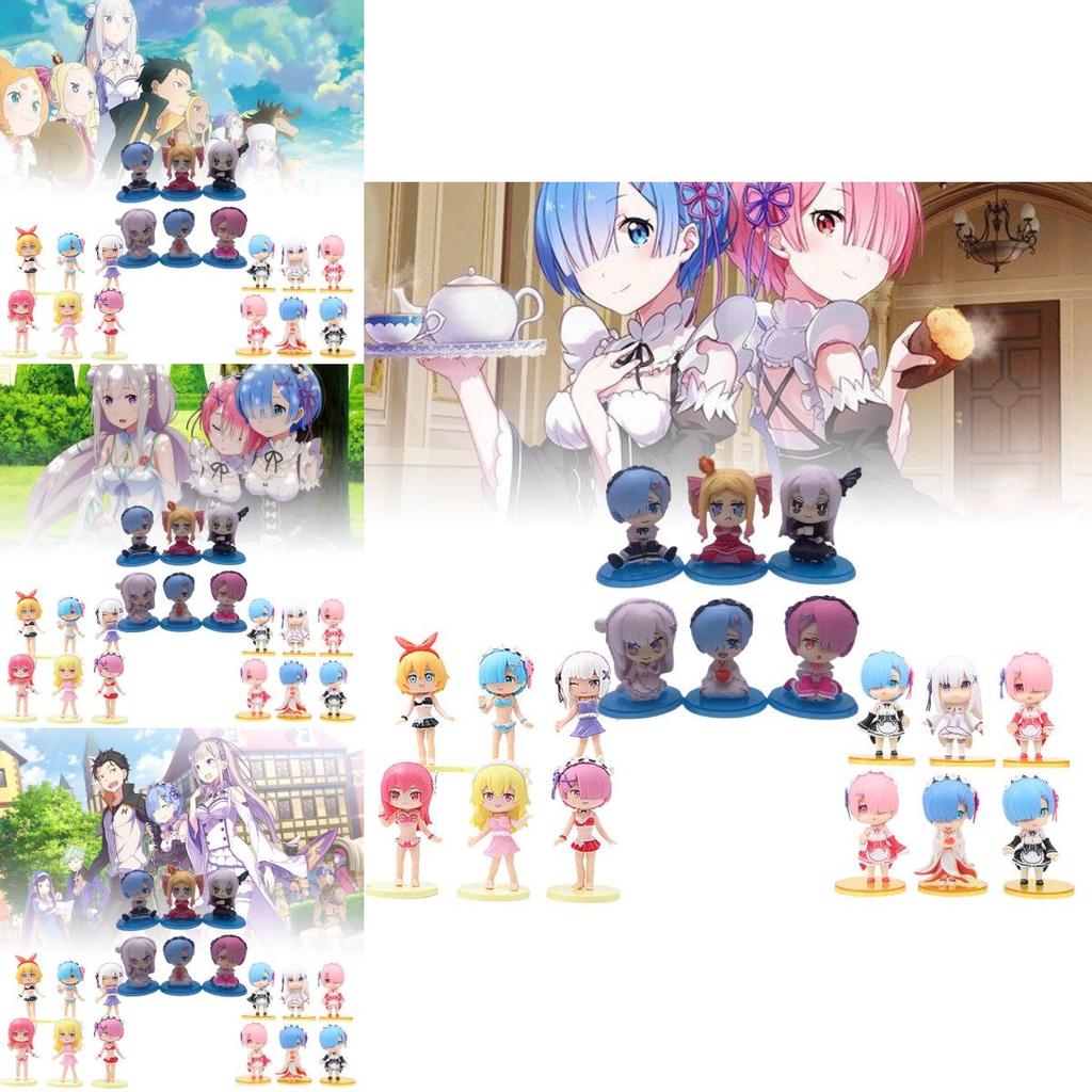 Collectible Q Version Rem And Ram Figures From Rezero Stunning Anime Dolls Set