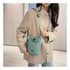 Nylon Vertical Phone Bag For Women With Drawstring Closure And Mobile Pocket