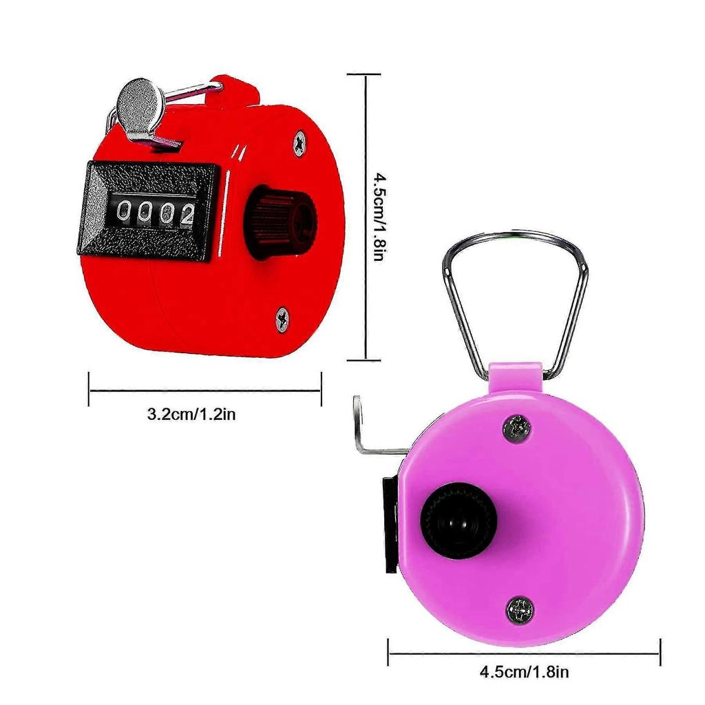 4 Pcs Handheld Tally Counter Manual Digital Clicker Mechanical Palm Pitch 4-digit Number Click Counter, Random Color