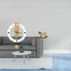 Acrylic Roman Numerals Wall Clock Ornament Blends with Retro Rocking Horse Wood Sculpture Artistic