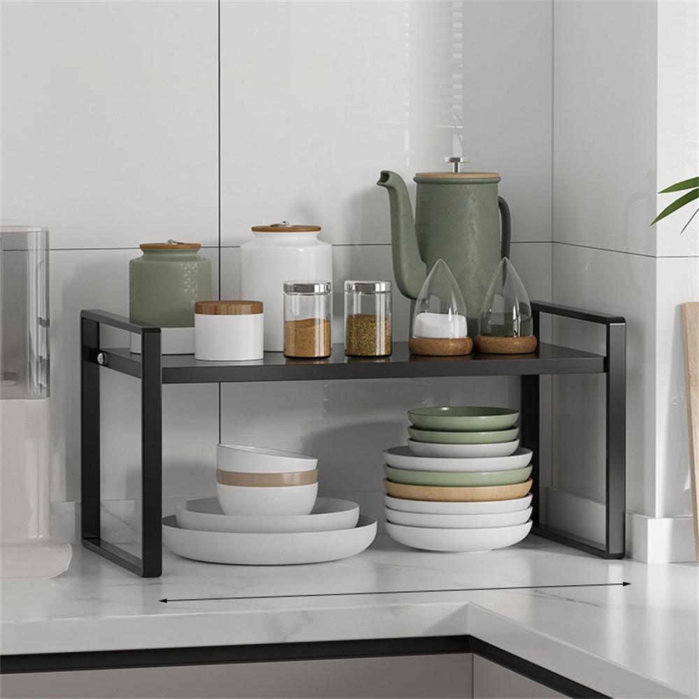 Küchenschrank-Organizer 18 cm Höhe Lagerregal für Töpfe Geschirr Gewürze Arbeitsplattenständer