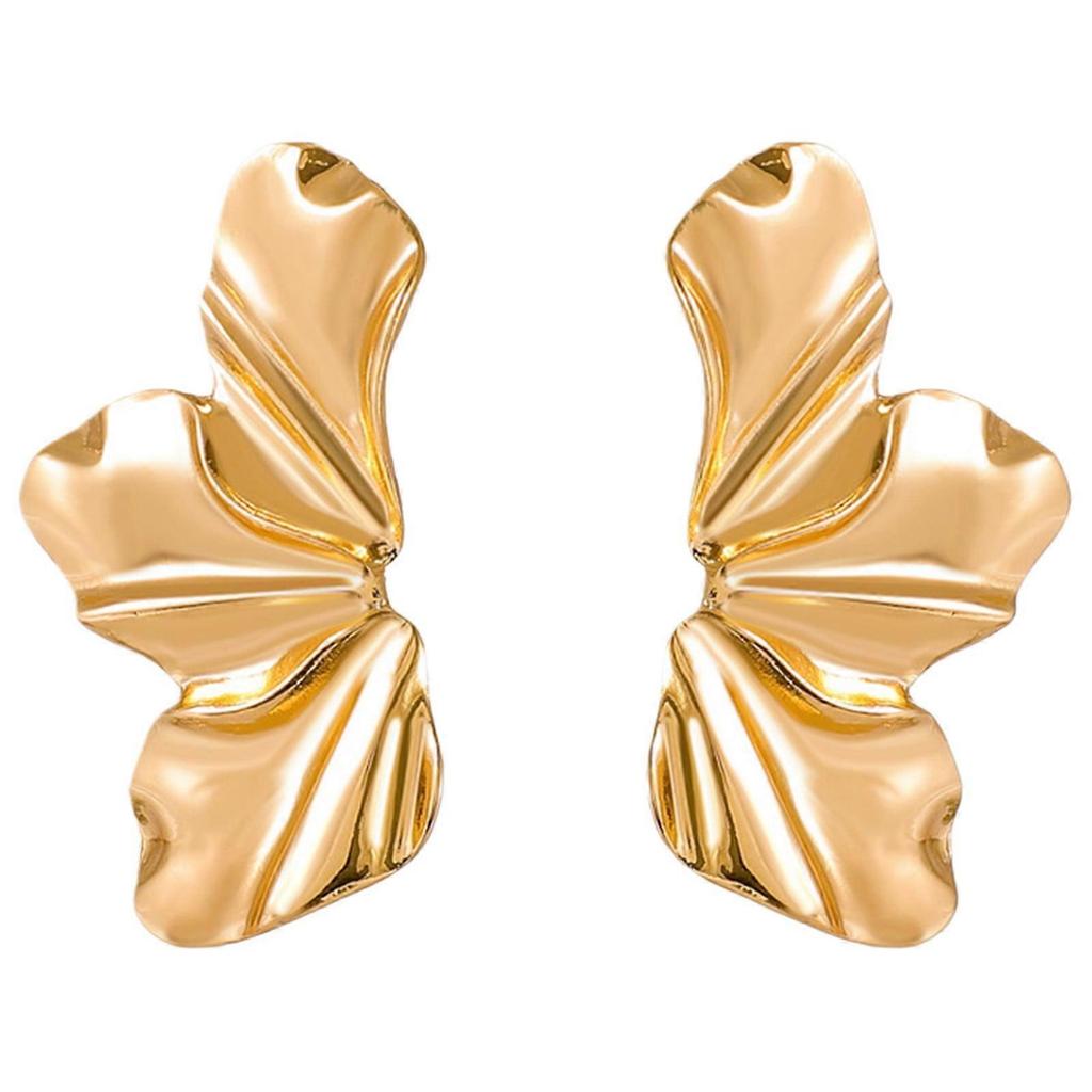 2 Pairs Gold Flower Stud Earrings for Women – Lightweight Alloy, Elegant Textured Design, Daily & Evening Wear