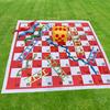 Portable PVC Snake Ladder Chessboard Game Mat with Dice - 129.54x129.54 Cm Outdoor Travel Board Game for Family Camping, Picnics
